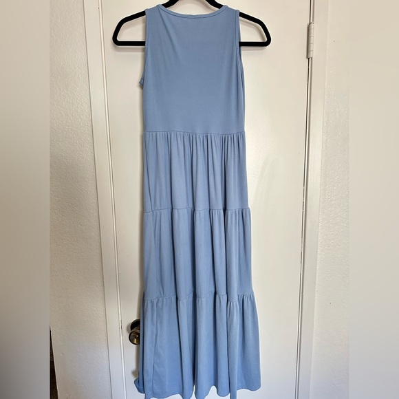 See you Monday light blue ribbed tiered maxi dress - Picture 5 of 5